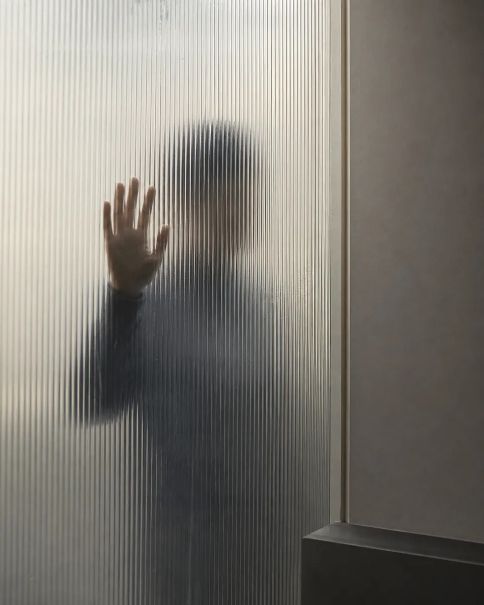 Frosted glass silhouette