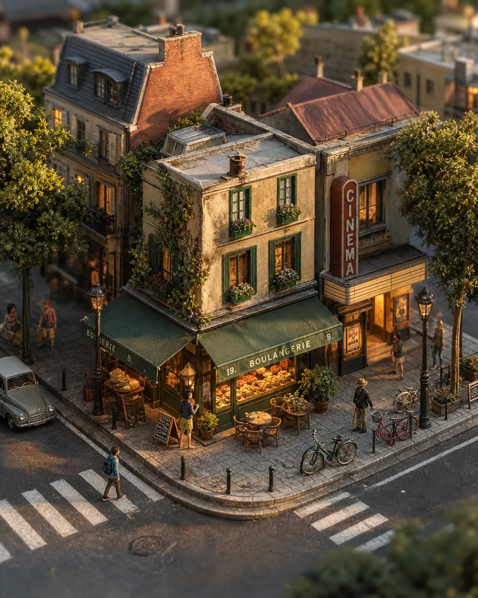 Miniature city block