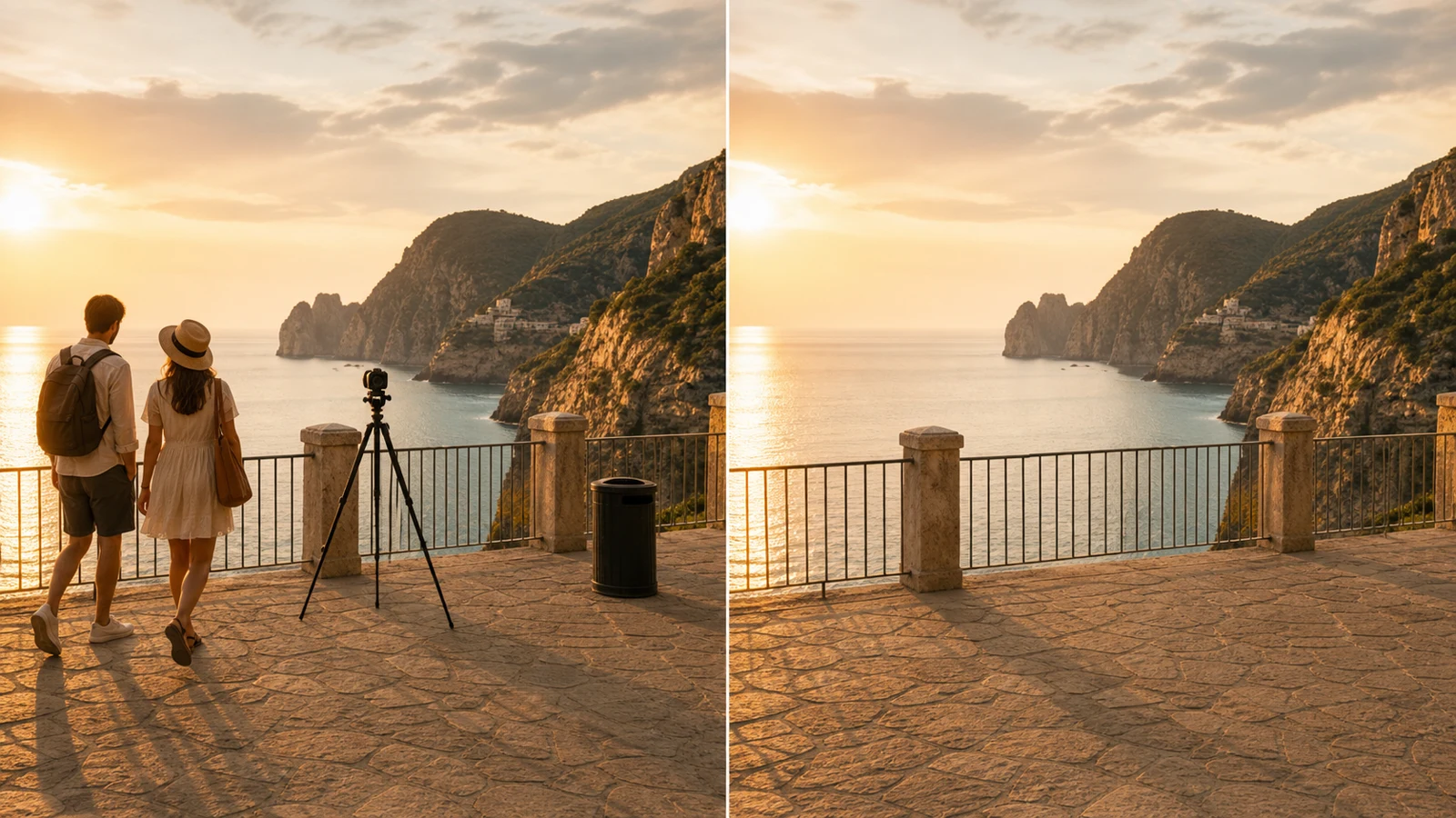 Travel photo example with distracting people and objects removed.